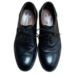 Johnston & Murphy Tabor Black Calf Skin 9M Cap Toe Dress Shoe Oxfords Lace Up
